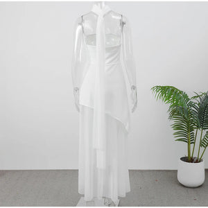 Mesh Patchwork Maxi Dress