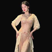 Load image into Gallery viewer, Short Sleeves Top+split Long Skirt 2pcs