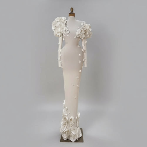 Fashionable 3D Flowers Evening Dress