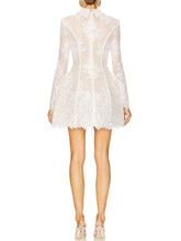Load image into Gallery viewer, Long Sleeve Pleated A-line Lace