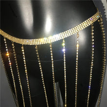 Load image into Gallery viewer, Glitter Rhinestone Long Tassel Skirt