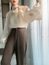 Load image into Gallery viewer, Satin Blouses Stylish Big Bow Shirt