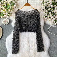 Load image into Gallery viewer, Pearl Beading Crop Top