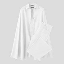 Load image into Gallery viewer, Men Sets Solid Color Lapel Long Sleeve Long Style