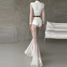 Load image into Gallery viewer, See Through Mesh Flare Pants