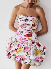 Load image into Gallery viewer, Solid Spliced Ruffles Slimming Dress