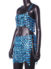 Load image into Gallery viewer, see through metal rhinestone summer dress