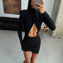 Load image into Gallery viewer, Sexy Hollow Out Pleated Mini Dress