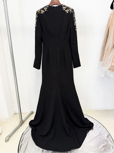 Beaded Split Long Maxi Dress