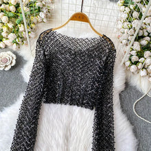 Load image into Gallery viewer, Pearl Beading Crop Top