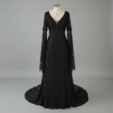 Load image into Gallery viewer, Long Split Bell Sleeves Boho Bridal Gowns