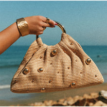Load image into Gallery viewer, Boho Beaded Straw Handbag
