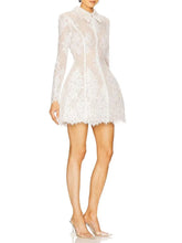 Load image into Gallery viewer, Long Sleeve Pleated A-line Lace