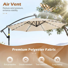 Load image into Gallery viewer, 10ft Solar Patio Umbrella with Base Included