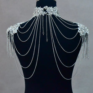 Bridal Cape with Rhinestones Crystal