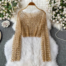 Load image into Gallery viewer, Pearl Beading Crop Top