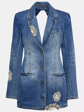 Load image into Gallery viewer, Denim Blazer Jacket