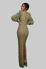 Load image into Gallery viewer, Luxurious Beaded Long Sleeve Evening Gown