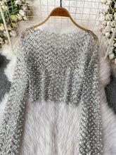 Load image into Gallery viewer, Pearl Beading Crop Top