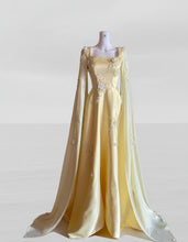 Load image into Gallery viewer, Evening Dress With Cape 3D Flowers