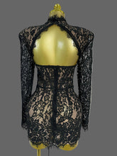 Load image into Gallery viewer, Noir Amour Lace Corset Mini Dress