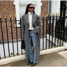 Load image into Gallery viewer, Fashion Waist Cinching Woolen Long Coat