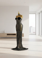 Load image into Gallery viewer, Luxury Rhinestones Sexy Transparent Mesh Maxi Long Dress