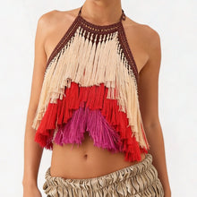 Load image into Gallery viewer, Boho Crochet Halter Top