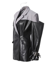 Load image into Gallery viewer, Fashion PU Leather Patchwork Blazer