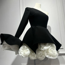 Load image into Gallery viewer, Stunning Black One Shoulder A-line Short Formal Dress