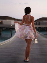 Load image into Gallery viewer, Flower Print Fluffy A-line Dress