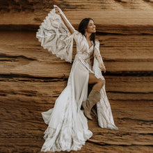 Load image into Gallery viewer, Long Split Bell Sleeves Boho Bridal Gowns