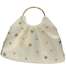 Load image into Gallery viewer, Boho Beaded Straw Handbag