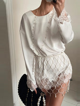 Load image into Gallery viewer, Satin Pearl Mesh Two Piece Set