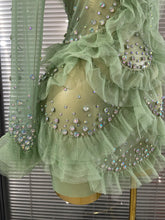 Load image into Gallery viewer, Sparkly Rhinestone Mesh See Through Mini Dress