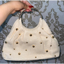 Load image into Gallery viewer, Boho Beaded Straw Handbag