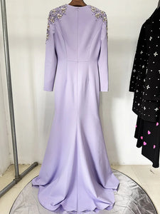 Beaded Split Long Maxi Dress