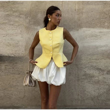 Load image into Gallery viewer, Casual Sleeveless Vests Skirts Suits