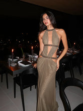 Load image into Gallery viewer, Hollow Out Sequin Halter Dress