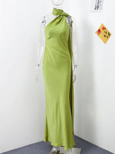 Load image into Gallery viewer, Elegant Ribbon Halter Dress Wom