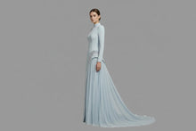 Load image into Gallery viewer, A-line High Collar Long Dress