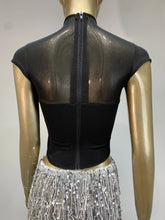 Load image into Gallery viewer, Crystal Bandage Crop Top And Long Skirt Two Piece Set