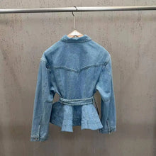 Load image into Gallery viewer, New Style Long-sleeve With Belt Waist Denim