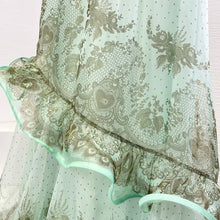 Load image into Gallery viewer, Pure Silk Mint Green Pearl  Skirt Set