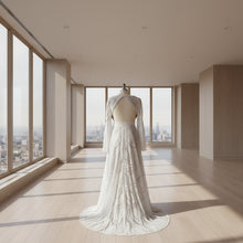Load image into Gallery viewer, Long Split Bell Sleeves Boho Bridal Gowns