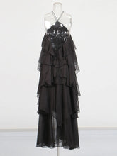 Load image into Gallery viewer, Solid Spliced Ruffles Elegant Dress