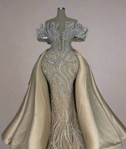 Two Pieces Champagne Party Dress