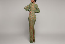 Load image into Gallery viewer, Luxurious Beaded Long Sleeve Evening Gown