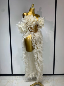 Elegant Flower Sexy Top Skirt Two Pieces Set
