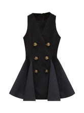 Load image into Gallery viewer, French Socialite Sweet Sleeveless Black Dress